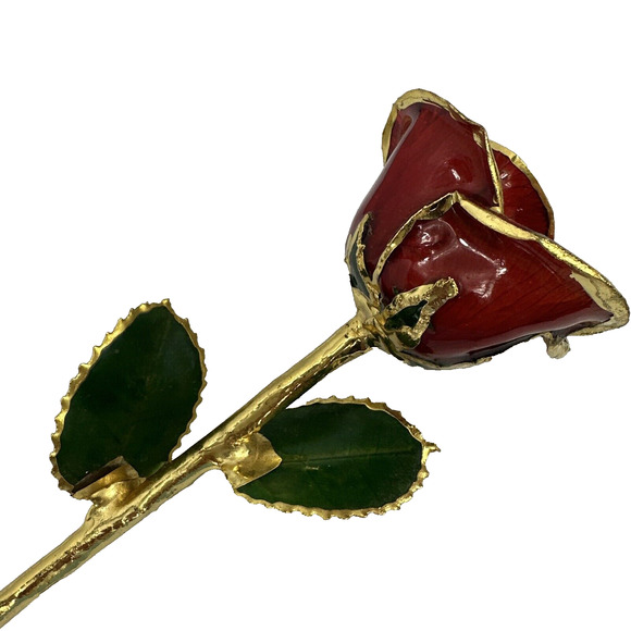 Red Rose 24K Gold Plated Forever Flower Valentines Day Gift Home Decor - Picture 5 of 9